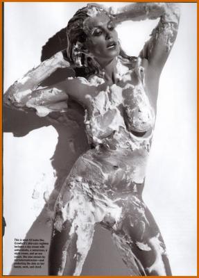 Cindy Crawford Full Nude Covered in Foam in Allure